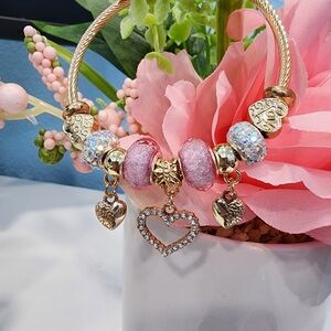 Love Gold Pink Charm Bracelet✨️